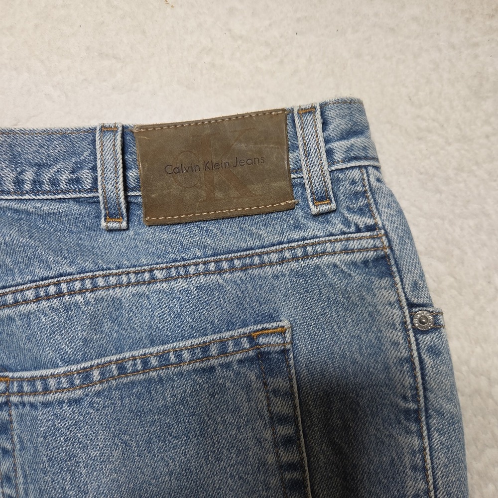 Vintage Calvin Klein Jeans Mens 34x31 Easy Fit Doublestone Light Wash Denim Blue - Picture 8 of 10